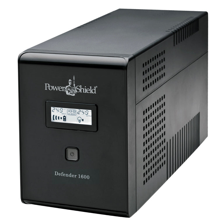 PowerShield Defender 1600VA/960W UPS, AVR, LCD display, 6 AUS sockets, user-replaceable batteries, 2-year warranty PowerShield Defender 1600VA/960W UPS, AVR, LCD display, 6 AUS sockets, user-replaceable batteries, 2-year warranty